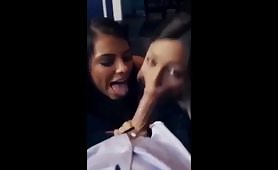 Two girls give Amazing Blowjob